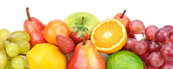 Conjunto de frutas aisladas sobre fondo blanco —  Fotos de Stock