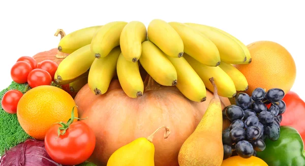 Frutta e verdura su sfondo bianco — Foto Stock