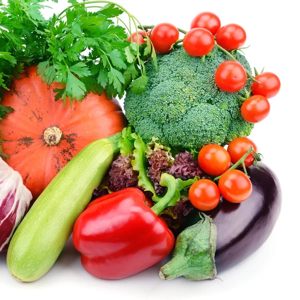 Stel groenten geïsoleerd op een witte achtergrond — Stockfoto