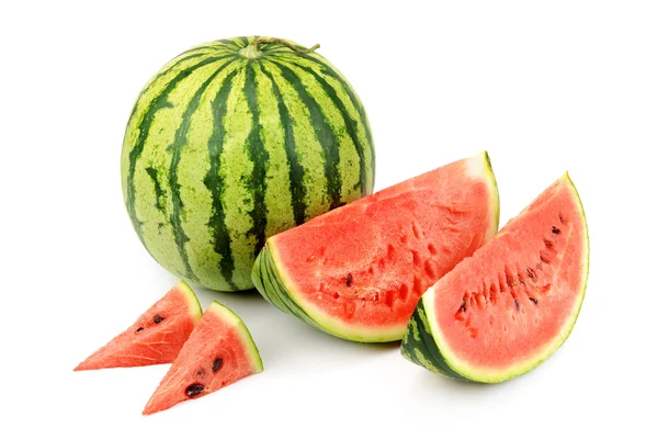 Watermelon and its parts isolated on white background — Stock Photo, Image