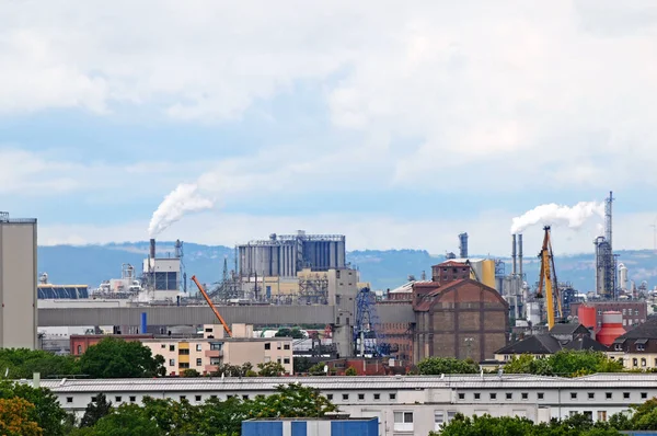 Vista Panorámica Planta Zona Industrial Ciudad Mannheim Alemania —  Fotos de Stock