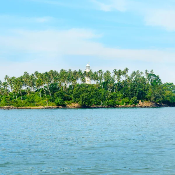 Farol Oceano Azul Turquesa Sri Lanka Conceito Férias Viagens — Fotografia de Stock