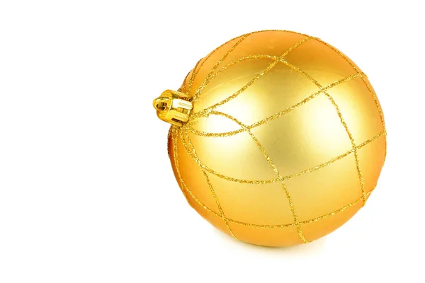 Zlatý Vánoční Stromek Koule Izolované Bílém Pozadí Volné Místo Pro — Stock fotografie