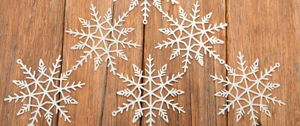 Moldura Natal Com Flocos Neve Composição Natal Inverno — Fotografia de Stock