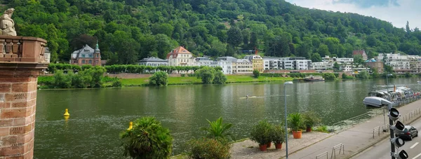 Città Argine Carlsberg Del Fiume Neckar Concetto Viaggio Vacanza Ampia — Foto Stock