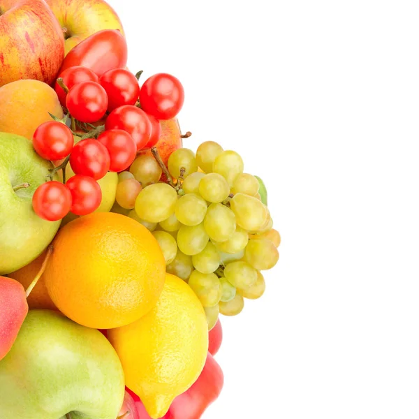 在白色背景下分离的水果和蔬菜 放在你的文字位置上 — 图库照片