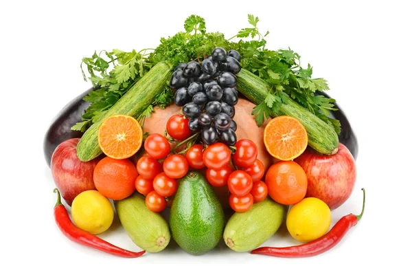 Légumes Fruits Laineux Isolés Sur Fond Blanc — Photo