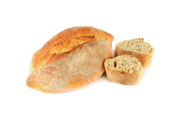 Pane Appetitoso Isolato Fondo Bianco — Foto Stock