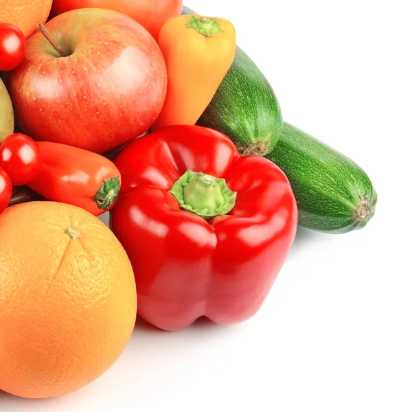 Hortalizas Frutas Cansadas Aisladas Sobre Fondo Blanco Espacio Libre Para — Foto de Stock