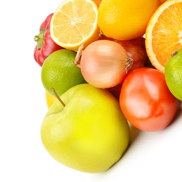 Hortalizas Frutas Aisladas Sobre Fondo Blanco —  Fotos de Stock