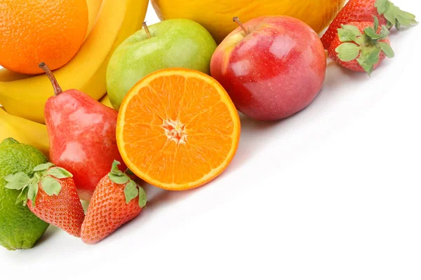 Fruit Geïsoleerd Witte Achtergrond Vrije Ruimte Voor Tekst — Stockfoto