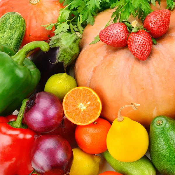 Hermoso Fondo Brillante Varias Verduras Frutas — Foto de Stock