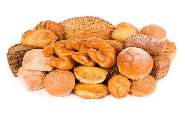 Chleb Słodkie Ciasto Izolowane Białym Tle — Zdjęcie stockowe