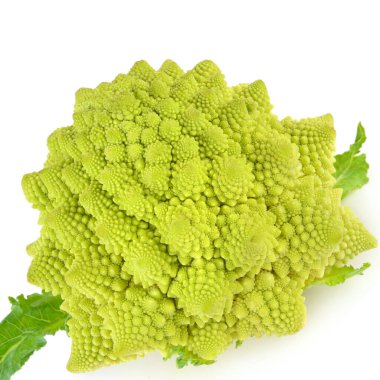 Broccoli Romanesco (cauliflower) isolated on white background.