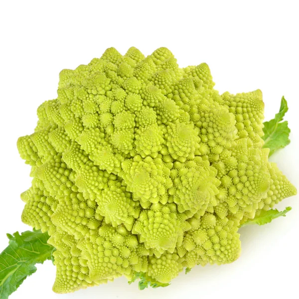 Μπρόκολο Romanesco Κουνουπίδι Απομονωμένο Λευκό Φόντο — Φωτογραφία Αρχείου