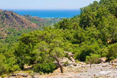 View of the Mediterranean Sea from Mount Chimera, Turkey. Concept - vacation and travel.