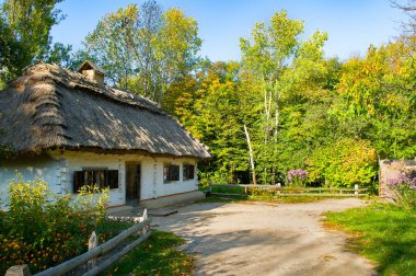 Ancient Ukrainian huts in the National Museum of Folk Architecture and Life of Ukraine 