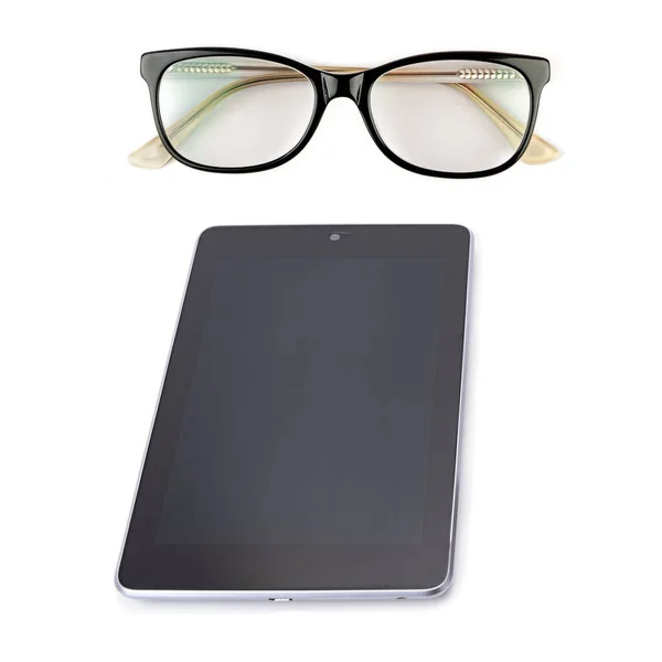 Tablet Glasses Isolated White Background — Stock Photo, Image