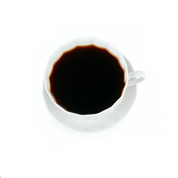 White Porcelain Cup Coffee Isolated White Background View — 스톡 사진