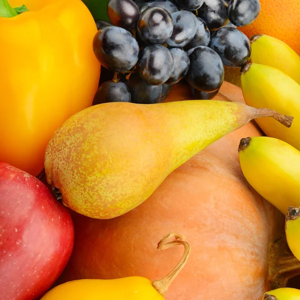 Çeşitli Sebze Meyvelerden Güzel Parlak Bir Arka Plan — Stok fotoğraf