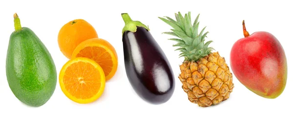 Groenten Fruit Geïsoleerd Een Witte Achtergrond Skinali Brede Foto — Stockfoto