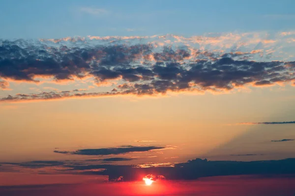 Beautiful Sky Bright Sunset Sunrise Light Clouds — Fotografia de Stock