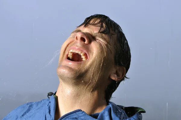 Man in rain — Stock Photo, Image