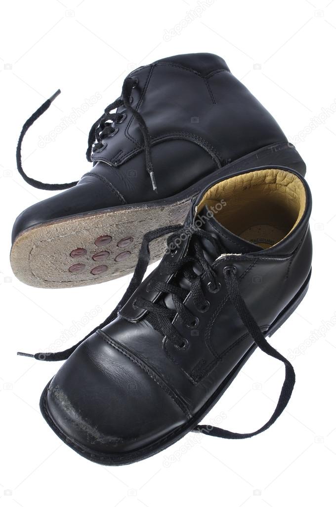black orthopedic dress shoes