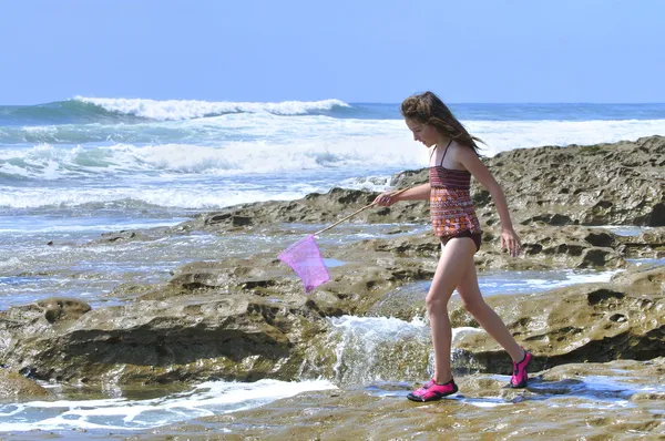 Playing in tidepools — Stock Photo, Image