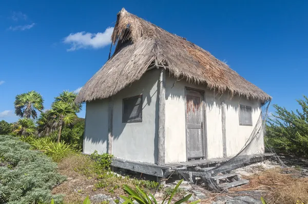 Thatched çatı ev — Stok fotoğraf