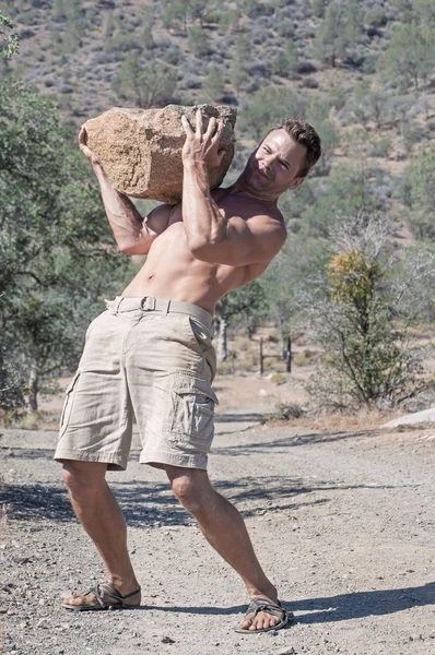 Boulderheben — Stockfoto