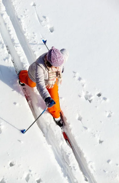 Skiing female — Stock Photo, Image