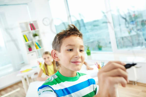 Clever schoolboy — Stock Photo, Image