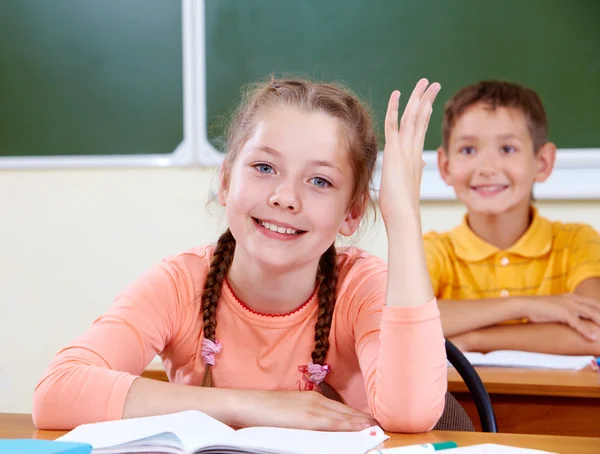 Girl at lesson — Stock Photo, Image