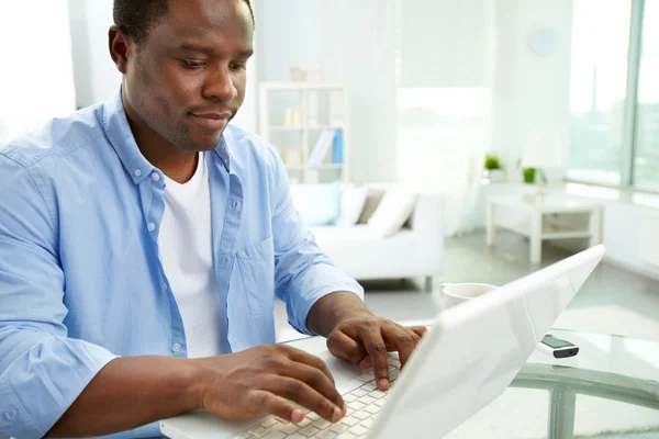 Användning av laptop — Stockfoto