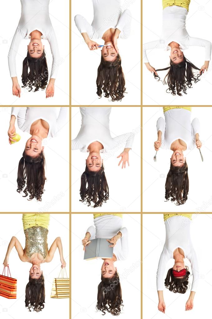 Girl upside down