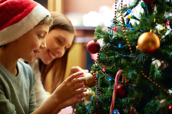 Preparación del árbol de Navidad — Foto de Stock