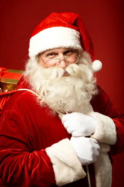 Santa met geschenken — Stockfoto