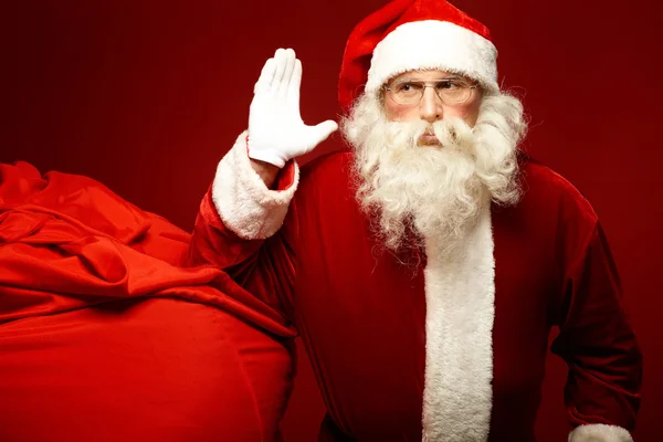 Babbo Natale e sacco — Foto Stock