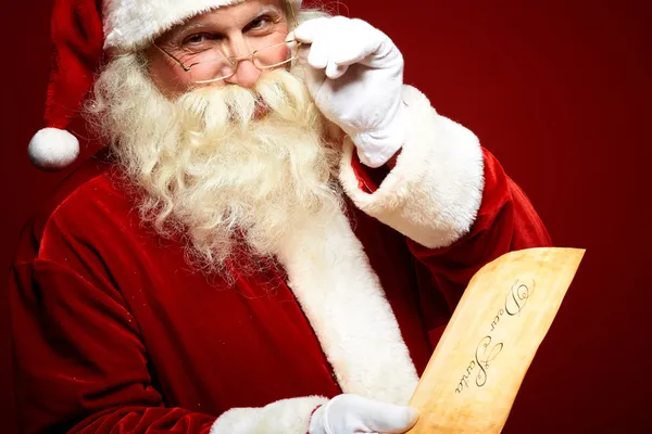 Babbo Natale con lettera — Foto Stock