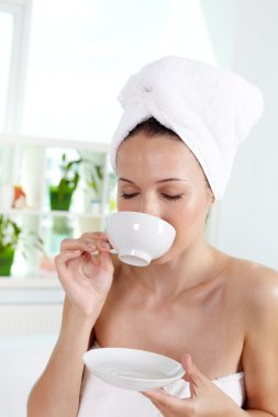 Enjoying tea