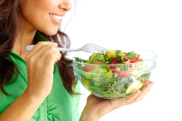 Eating salad — Stock Photo, Image