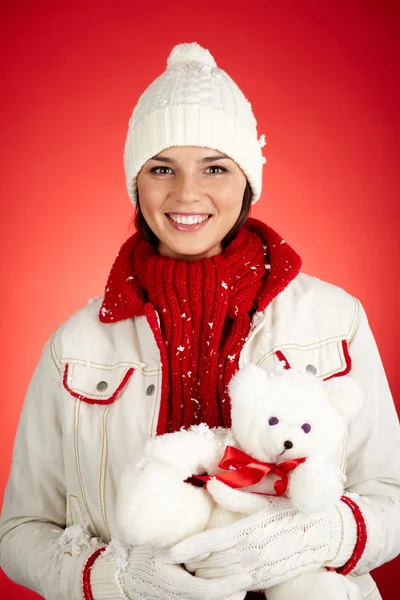 Chica con osito de peluche —  Fotos de Stock