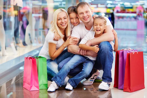 Family of shoppers Royalty Free Stock Images