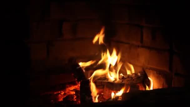 Feuer im Dunkeln — Stockvideo