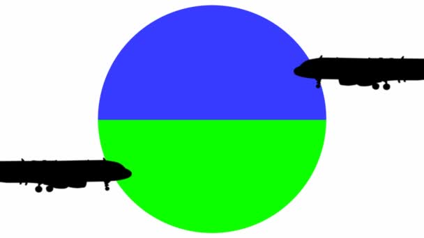 Zwei Verkehrsflugzeuge — Stockvideo