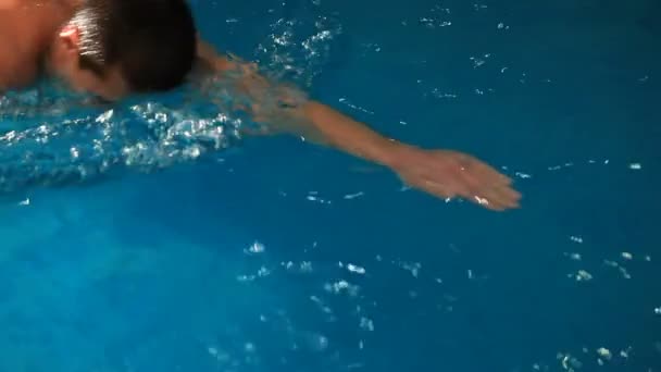 Zwemmer in water — Stockvideo