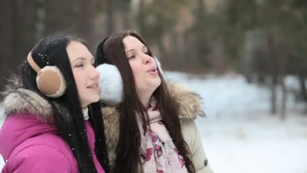 Respirar com o tempo frio — Vídeo de Stock