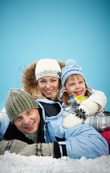 Lying in snow Stock Picture