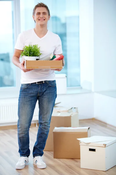 Guy with boxes — Stock Photo, Image